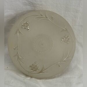 Vintage Frosted Glass Ceiling Light Shade - Embossed Grapes & Vines